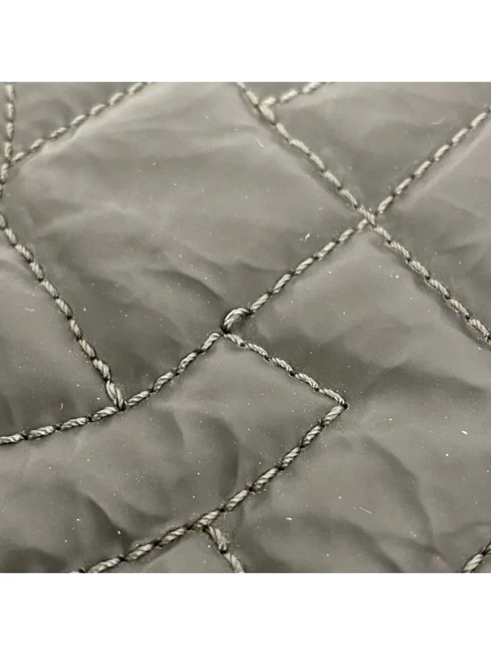 Chanel Shoulder Bag Quilted Leather Black Silver